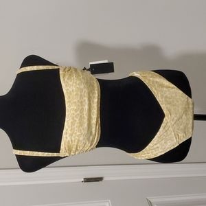 Kendall And Kylie Cheetah Print 2 PIECE BIKINI SET Large High Cut Cheeky NWT